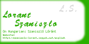 lorant szaniszlo business card